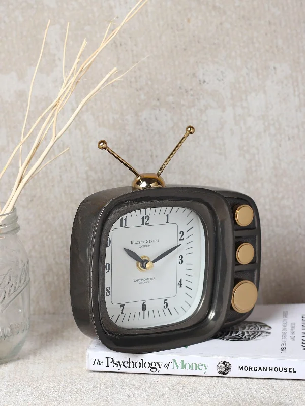 Retro TV Timepiece In Black