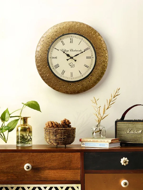 Round Gold Coin 18 Inches Wall Clock