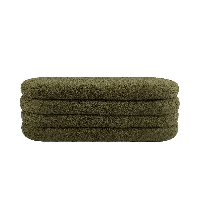 Mecca Fur Oval Storage Ottoman