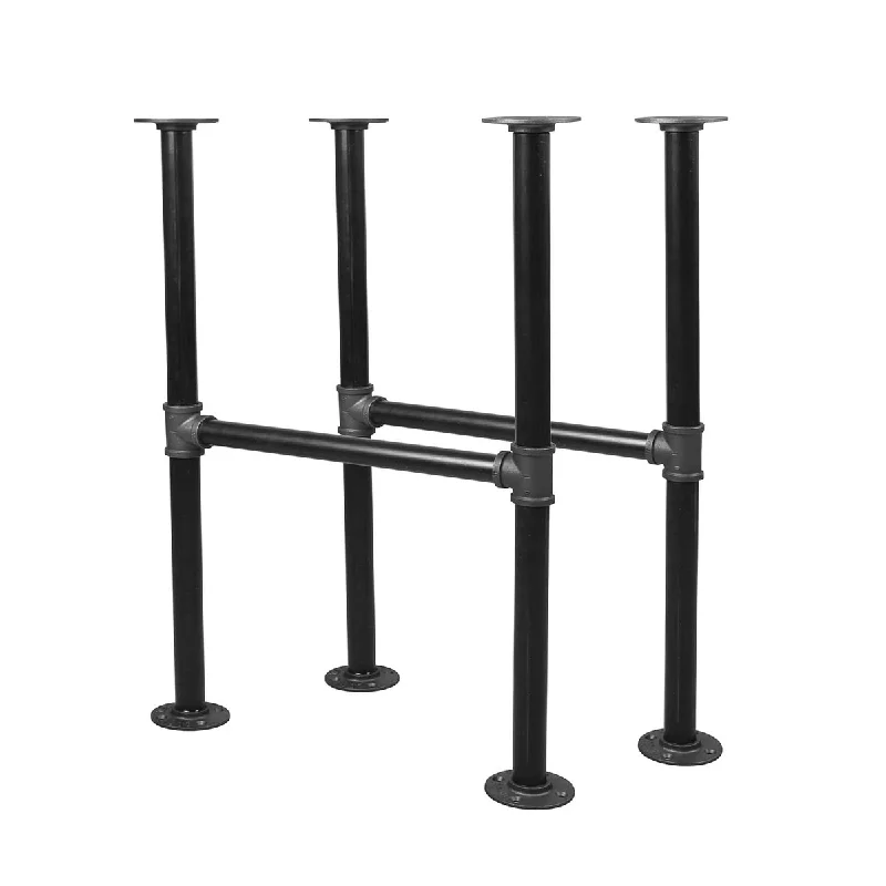 28 Inch Industrial Pipe Table Leg Set - Iron Base LegsCoffee & End Tables, Desks, Nightstand - Vintage, Mid-Century Modern