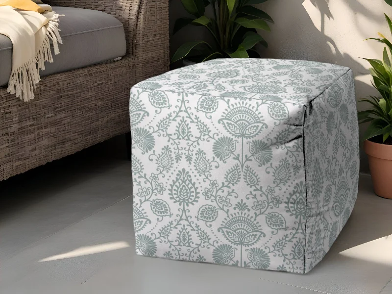 Cube Indoor Outdoor Pouf Ottoman - Blue