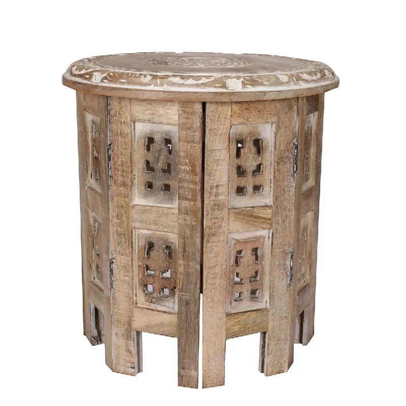 Hand Crafted Solid Wood Accent Table, Side Table, Entryway Table, Wooden End Table, Octagonal Wooden Table -