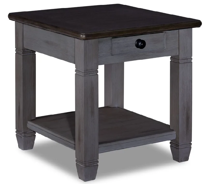 Harold End Table - Antique Grey