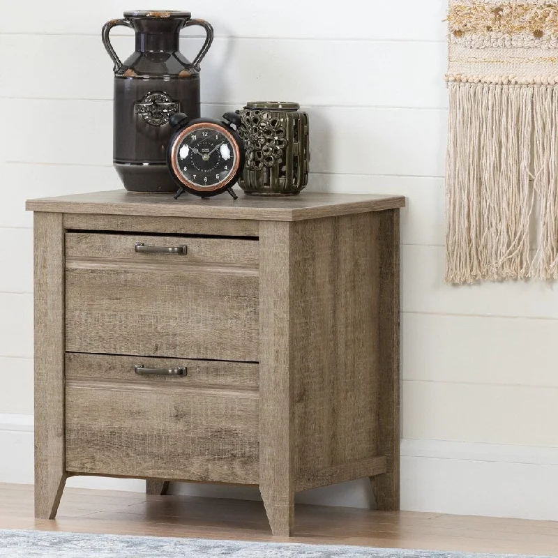 Lionel 2-Drawer Nightstand - End Table with Storage Brown