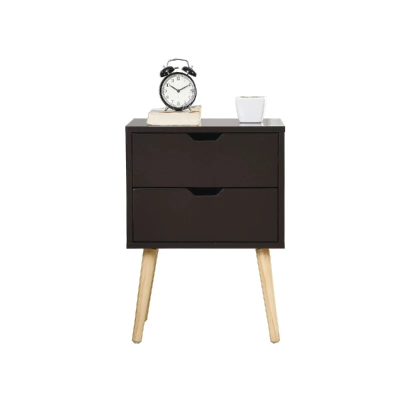 Modern Nightstand with Two Storage Drawers Set of 2, End Table, Side Table