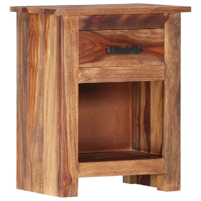 Nightstand, 2-Tier End Table, Side Table with Drawer and Shelf, Wood Accent Table, Easy Assembly