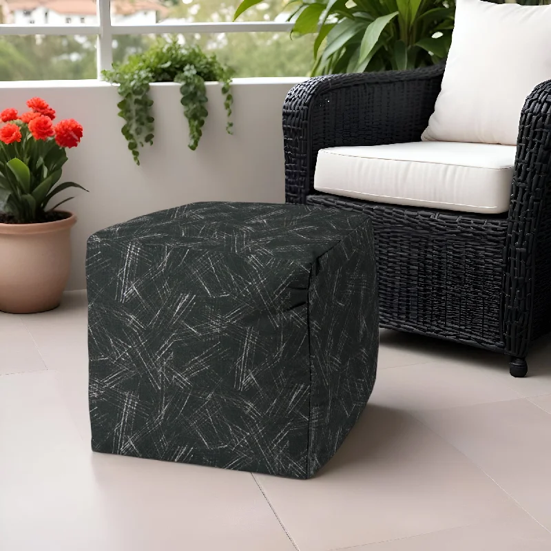 Polyester Cube Indoor Outdoor, Pouf Ottoman - Gray