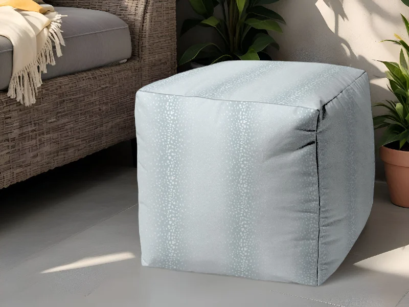 Polyester Cube Ombre Indoor Outdoor Pouf Ottoman - Blue