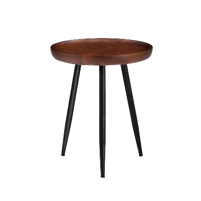 Side Table - Dilan Tri Pin Small Table. Exclusively Designed Hand-Crafted Small Nightstand. Solid Wood Round End Table.